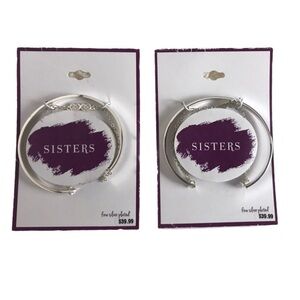 NWT Sisters Bracelet with 2 Cubic Zirconium Hearts